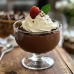 3 ingredient chocolate mousse in glass bowl